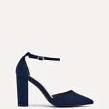 Marlie Navy Faux Suede Court Heels