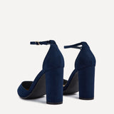 Marlie Navy Faux Suede Court Heels