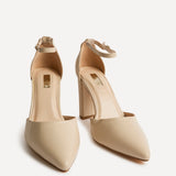 Marlie Nude Faux Leather Court Heels