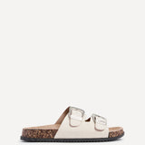 Marlow Beige Western Buckle Sandals