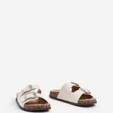 Marlow Beige Western Buckle Sandals