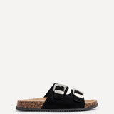 Marlow Black Western Buckle Sandals