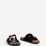 Marlow Black Western Buckle Sandals