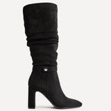 Marriot Black Ruched High Leg Boots