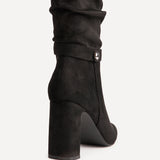 Marriot Black Ruched High Leg Boots