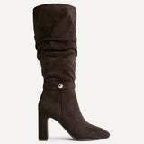 Marriot Brown Ruched High Leg Boots