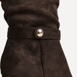 Marriot Brown Ruched High Leg Boots