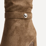 Marriot Tan Ruched High Leg Boots