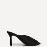 Marseille Black Peep Toe Mule Heels