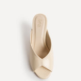 Marseille Ivory Peep Toe Mule Heels