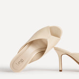 Marseille Ivory Peep Toe Mule Heels