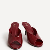 Marseille Red Peep Toe Mule Heels