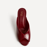 Marseille Red Peep Toe Mule Heels