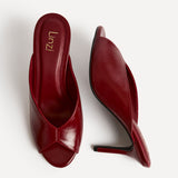 Marseille Red Peep Toe Mule Heels