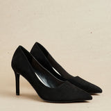 Martina Wide Fit Black Court Heels