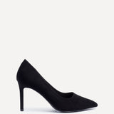 Martina Wide Fit Black Court Heels