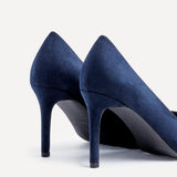 Martina Wide Fit Navy Court Heels