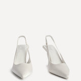 Matched Bridal Ivory Satin Court Heels