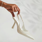 Matched Bridal Ivory Satin Court Heels