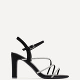 Matilda Black Diamante Block Heels