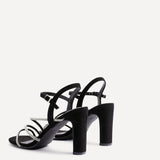 Matilda Black Diamante Block Heels