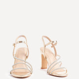 Matilda Gold Diamante Block Heels