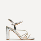 Matilda Silver Diamante Block Heels