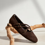 Matrix Brown Mary Jane Flats