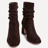 Maven Brown Block Heeled Ankle Boots