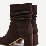 Maven Brown Block Heeled Ankle Boots