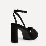 Mavie Black Platform Heeled Sandals