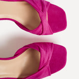 Mavie Fuchsia Platform Heeled Sandals