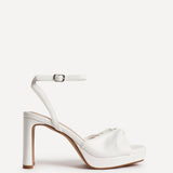 Mavie White Platform Heeled Sandals