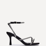 Mayfair Black Diamante Heeled Sandals