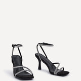 Mayfair Black Diamante Heeled Sandals