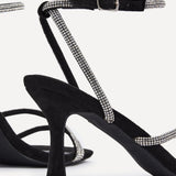 Mayfair Black Diamante Heeled Sandals