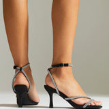 Mayfair Black Diamante Heeled Sandals