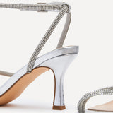 Mayfair Silver Diamante Heeled Sandals