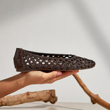 Melina Brown Handwoven Ballet Flats