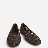 Melina Brown Handwoven Ballet Flats
