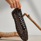 Melina Brown Handwoven Ballet Flats
