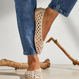 Melina Ivory Handwoven Ballet Flats