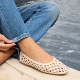 Melina Ivory Handwoven Ballet Flats