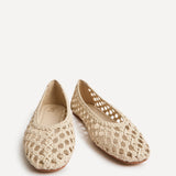 Melina Ivory Handwoven Ballet Flats