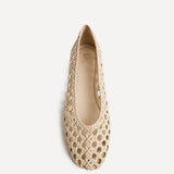 Melina Ivory Handwoven Ballet Flats