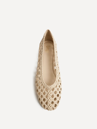 Melina Ivory Handwoven Ballet Flats