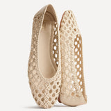 Melina Ivory Handwoven Ballet Flats