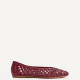 Melina Red Handwoven Ballet Flats