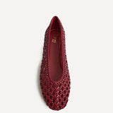 Melina Red Handwoven Ballet Flats
