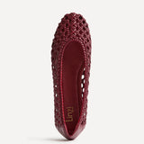 Melina Red Handwoven Ballet Flats